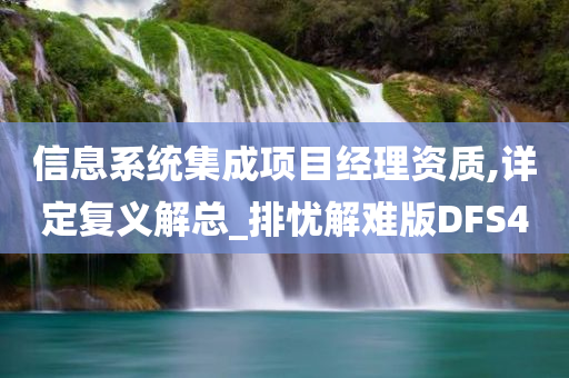 信息系统集成项目经理资质,详定复义解总_排忧解难版DFS4