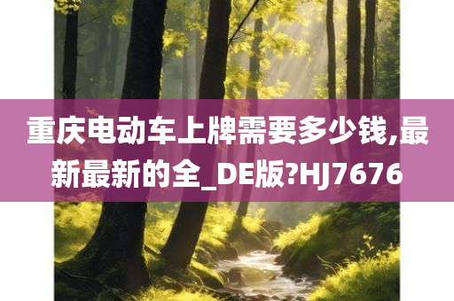 重庆电动车上牌需要多少钱,最新最新的全_DE版?HJ7676