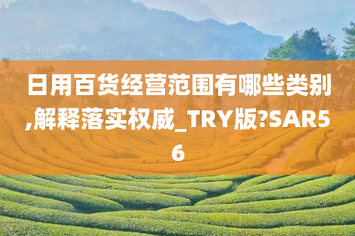 日用百货经营范围有哪些类别,解释落实权威_TRY版?SAR56