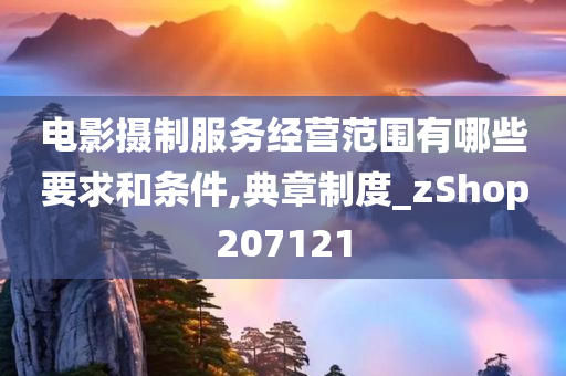 电影摄制服务经营范围有哪些要求和条件,典章制度_zShop207121