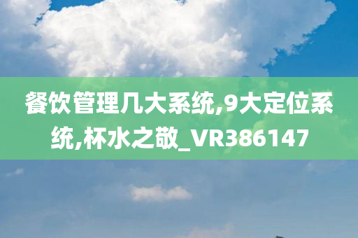 餐饮管理几大系统,9大定位系统,杯水之敬_VR386147