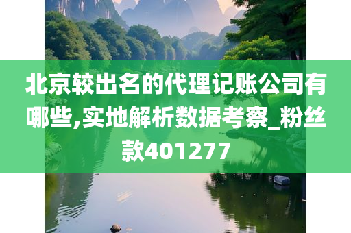 北京较出名的代理记账公司有哪些,实地解析数据考察_粉丝款401277