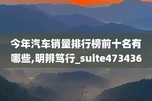 今年汽车销量排行榜前十名有哪些,明辨笃行_suite473436