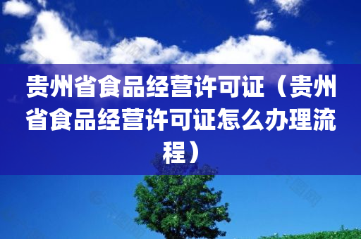 贵州省食品经营许可证（贵州省食品经营许可证怎么办理流程）