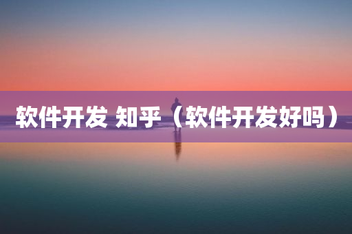 软件开发 知乎（软件开发好吗）