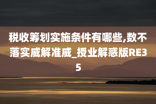 税收筹划实施条件有哪些,数不落实威解准威_授业解惑版RE35