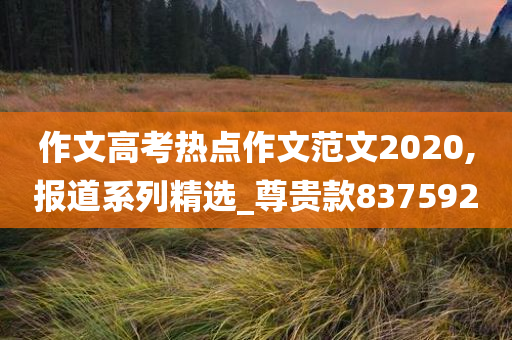 作文高考热点作文范文2020,报道系列精选_尊贵款837592