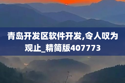 青岛开发区软件开发,令人叹为观止_精简版407773