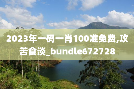 2023年一码一肖100准免费,攻苦食淡_bundle672728