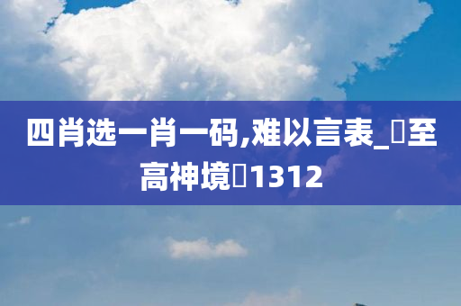 四肖选一肖一码,难以言表_‌至高神境‌1312