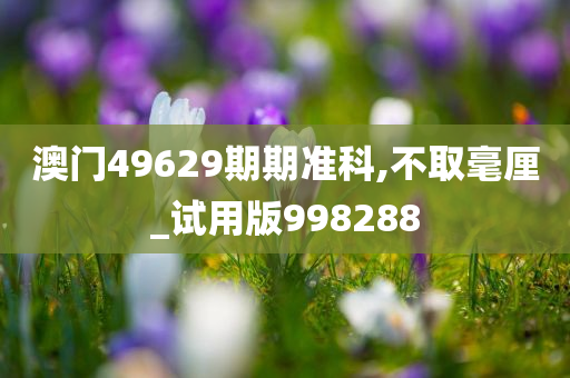 澳门49629期期准科,不取毫厘_试用版998288