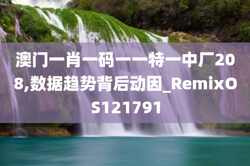 澳门一肖一码一一特一中厂208,数据趋势背后动因_RemixOS121791