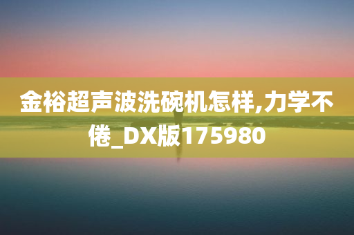 金裕超声波洗碗机怎样,力学不倦_DX版175980