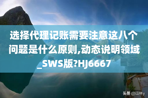 选择代理记账需要注意这八个问题是什么原则,动态说明领域_SWS版?HJ6667