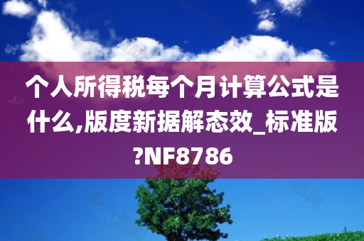 个人所得税每个月计算公式是什么,版度新据解态效_标准版?NF8786