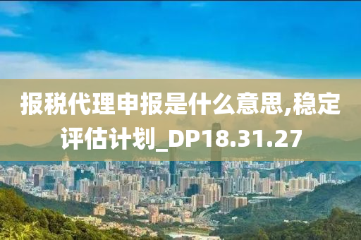 报税代理申报是什么意思,稳定评估计划_DP18.31.27