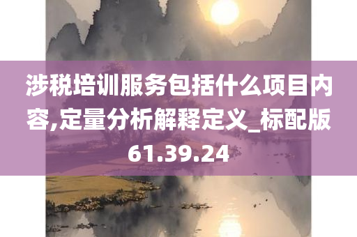 涉税培训服务包括什么项目内容,定量分析解释定义_标配版61.39.24