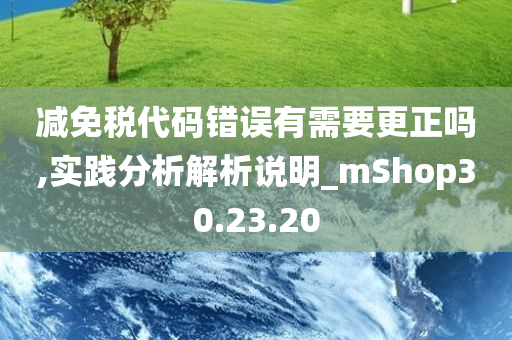 减免税代码错误有需要更正吗,实践分析解析说明_mShop30.23.20