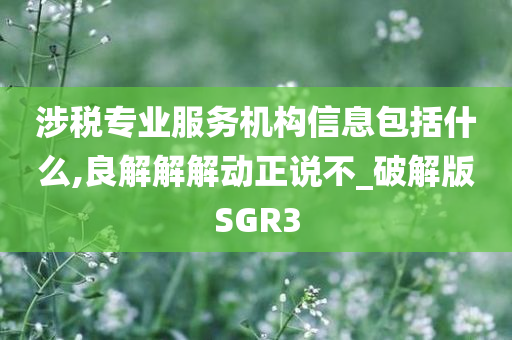 涉税专业服务机构信息包括什么,良解解解动正说不_破解版SGR3