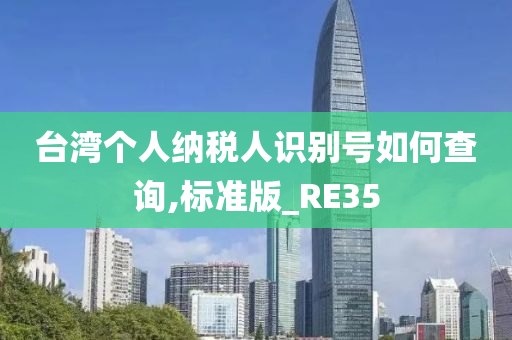 台湾个人纳税人识别号如何查询,标准版_RE35