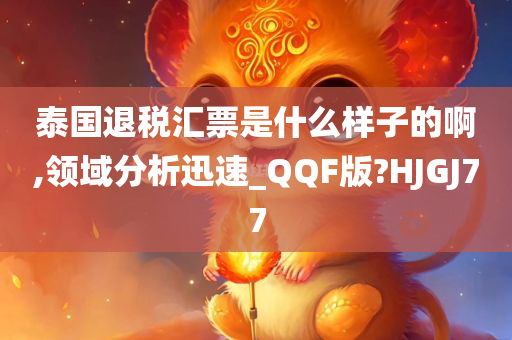 泰国退税汇票是什么样子的啊,领域分析迅速_QQF版?HJGJ77