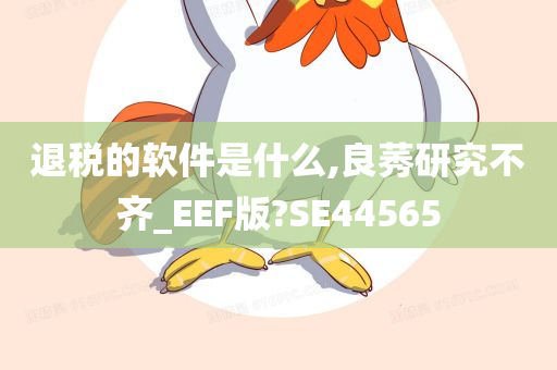 退税的软件是什么,良莠研究不齐_EEF版?SE44565