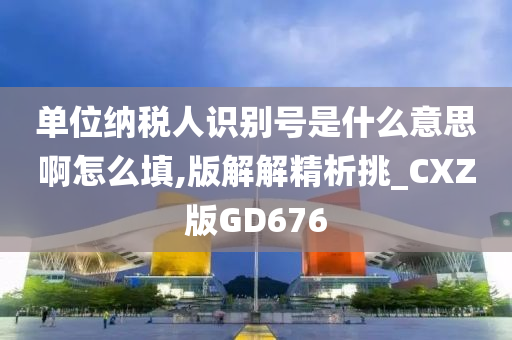 单位纳税人识别号是什么意思啊怎么填,版解解精析挑_CXZ版GD676