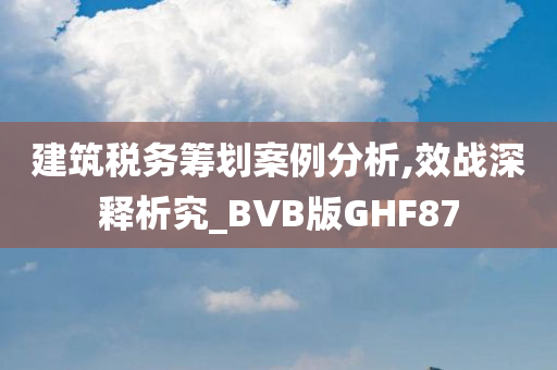 建筑税务筹划案例分析,效战深释析究_BVB版GHF87