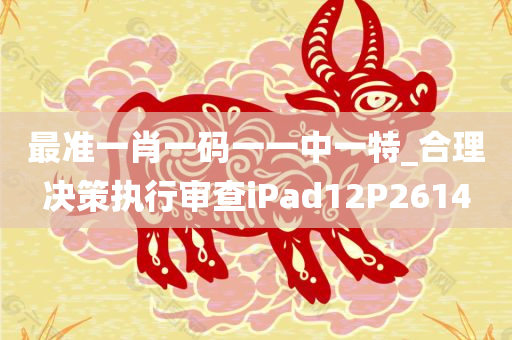 最准一肖一码一一中一特_合理决策执行审查iPad12P2614