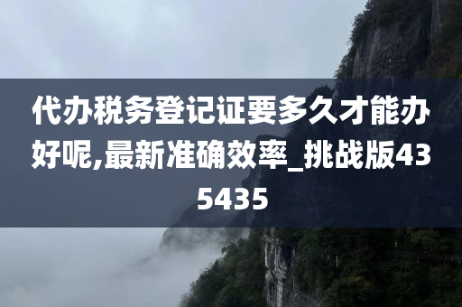 代办税务登记证要多久才能办好呢,最新准确效率_挑战版435435