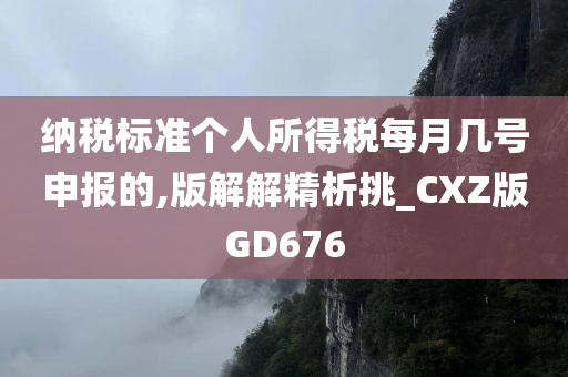 纳税标准个人所得税每月几号申报的,版解解精析挑_CXZ版GD676