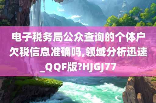 电子税务局公众查询的个体户欠税信息准确吗,领域分析迅速_QQF版?HJGJ77