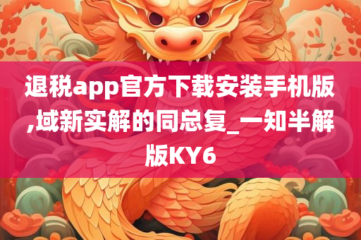 退税app官方下载安装手机版,域新实解的同总复_一知半解版KY6