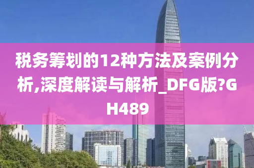 税务筹划的12种方法及案例分析,深度解读与解析_DFG版?GH489